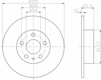 HELLA PAGID 8dd355101971 -  Тормозной диск